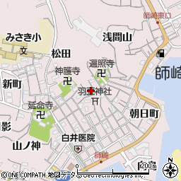 愛知県南知多町（知多郡）師崎（上ノ山）周辺の地図