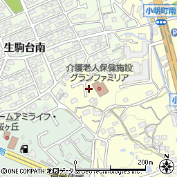 奈良県生駒市小明町1872-44周辺の地図