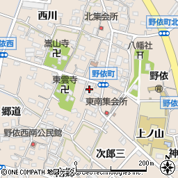 愛知県豊橋市野依町中瀬古周辺の地図