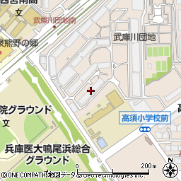 武庫川団地１８号棟周辺の地図