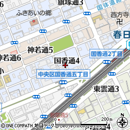 兵庫県神戸市中央区国香通周辺の地図