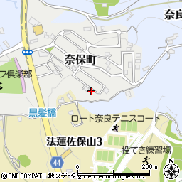 奈良県奈良市奈保町18-26周辺の地図