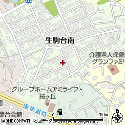 奈良県生駒市生駒台南255周辺の地図
