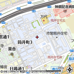 兵庫県神戸市中央区筒井町周辺の地図