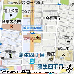 赤い靴蒲生店周辺の地図