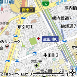 兵庫県神戸市中央区生田町周辺の地図