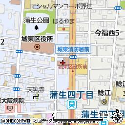 大阪市消防局城東消防署周辺の地図