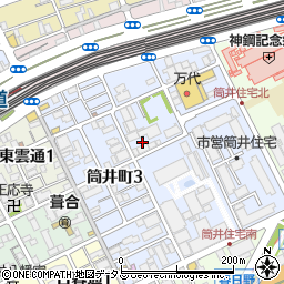 兵庫県神戸市中央区筒井町2丁目周辺の地図