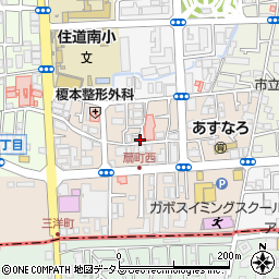 大阪府大東市扇町周辺の地図