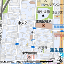 大阪府大阪市城東区中央周辺の地図