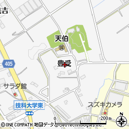 愛知県豊橋市天伯町豊受周辺の地図