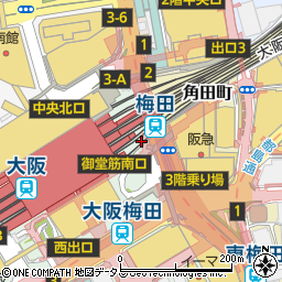 セブンイレブンハートインＪＲ大阪駅御堂筋南口店周辺の地図