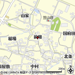 愛知県田原市浦町（前畑）周辺の地図