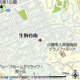 奈良県生駒市生駒台南25周辺の地図