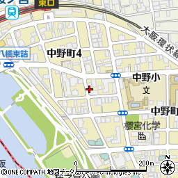 大阪府大阪市都島区中野町周辺の地図