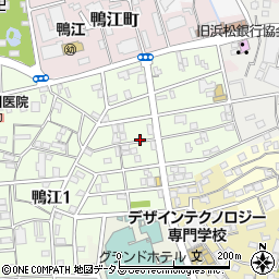 静岡県浜松市中央区鴨江1丁目周辺の地図