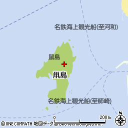 愛知県南知多町（知多郡）日間賀島（鼡島）周辺の地図