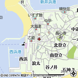 愛知県知多郡南知多町日間賀島新井浜57周辺の地図