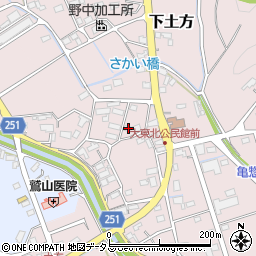 静岡県掛川市下土方166周辺の地図