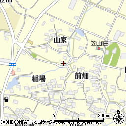 愛知県田原市浦町山家46周辺の地図