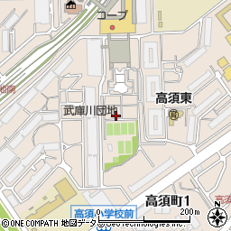 兵庫県西宮市高須町周辺の地図