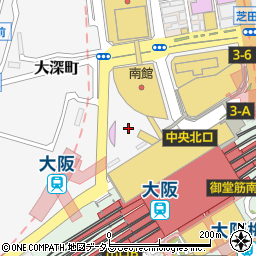 グランフロント大阪　うめきた広場周辺の地図