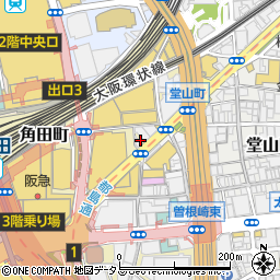 松屋梅田角田町店周辺の地図