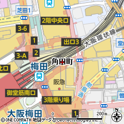大阪府大阪市北区角田町周辺の地図