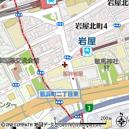 ファミリーマート阪神岩屋駅前店周辺の地図