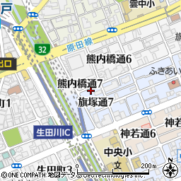 タイムズ新神戸第２駐車場周辺の地図