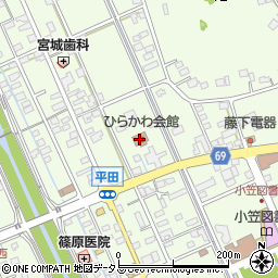 菊川市役所　ひらかわ会館・平川コミュニティ防災センター周辺の地図
