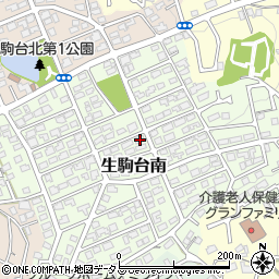 奈良県生駒市生駒台南70周辺の地図