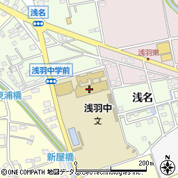 袋井市立浅羽中学校周辺の地図