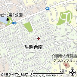 奈良県生駒市生駒台南周辺の地図