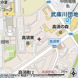 ＵＲ都市機構武庫川団地８号棟周辺の地図