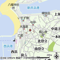 愛知県知多郡南知多町日間賀島新井浜周辺の地図