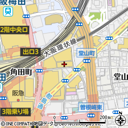 眼鏡市場　ホワイティうめだ店周辺の地図