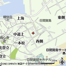 愛知県南知多町（知多郡）日間賀島（西側）周辺の地図