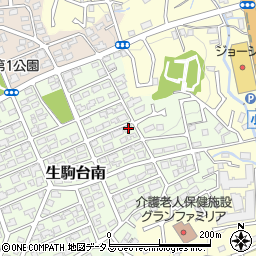 奈良県生駒市生駒台南74周辺の地図