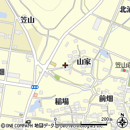 愛知県田原市浦町山家21周辺の地図