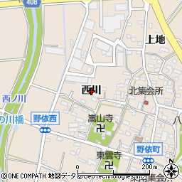 愛知県豊橋市野依町（西川）周辺の地図