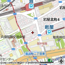 岩屋北町立体駐車場周辺の地図