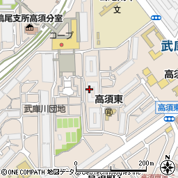 武庫川団地６号棟周辺の地図