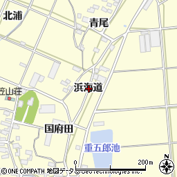 愛知県田原市浦町浜海道周辺の地図