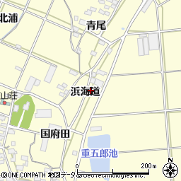 愛知県田原市浦町浜海道65周辺の地図
