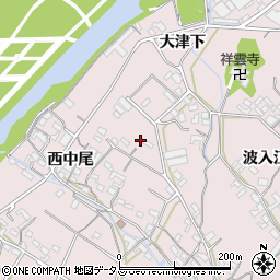 愛知県豊橋市老津町（西中尾）周辺の地図