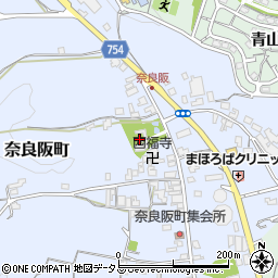 奈良豆比古神社周辺の地図