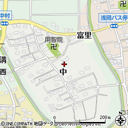 静岡県袋井市中周辺の地図