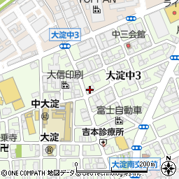 セブンイレブン大阪大淀中店周辺の地図