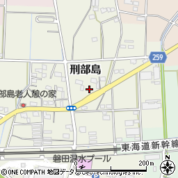 静岡県磐田市刑部島168周辺の地図